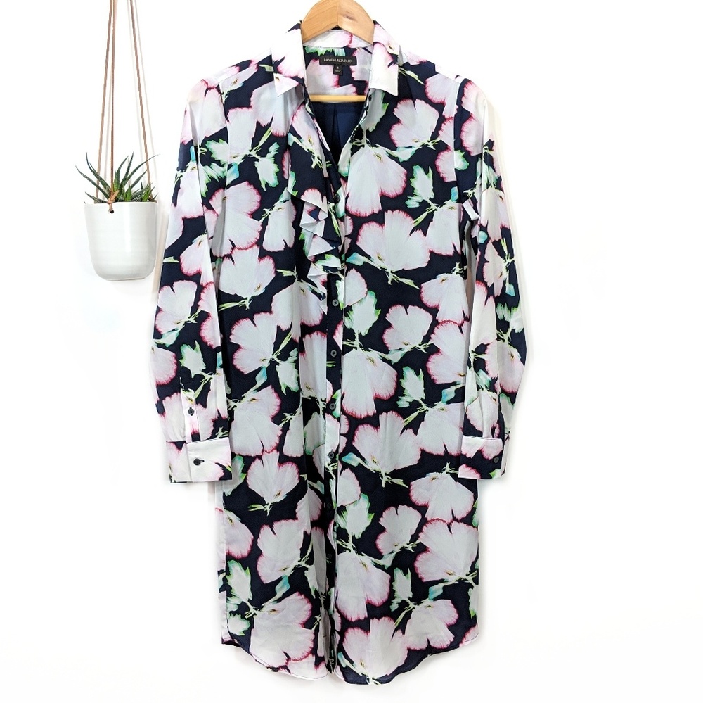 • banana republic • floral shirt dress